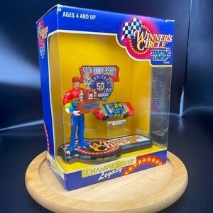 NIOB vintage NASCAR 50th Anniversary figure of Jeff Gordon and stock car